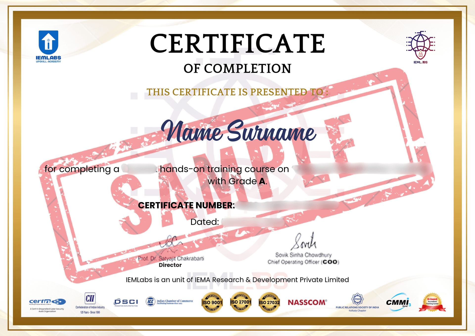 Certificate of Completion